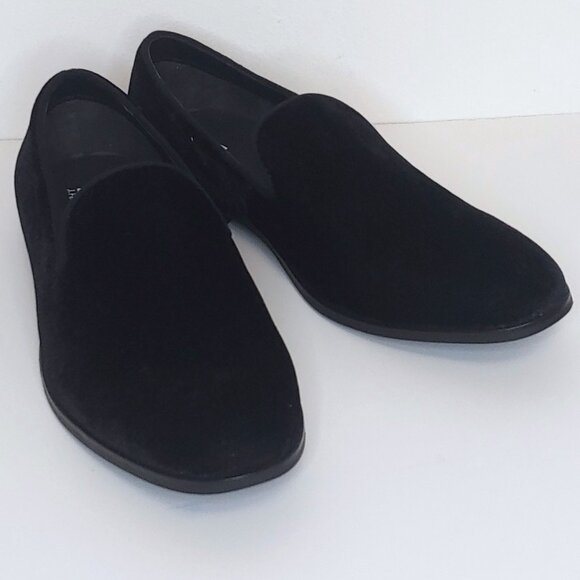 JF J. FERRAR Black Velvet Slip-On Loafers Bogart Dress Shoes Men’s Size 7M. NEW - Picture 3 of 5